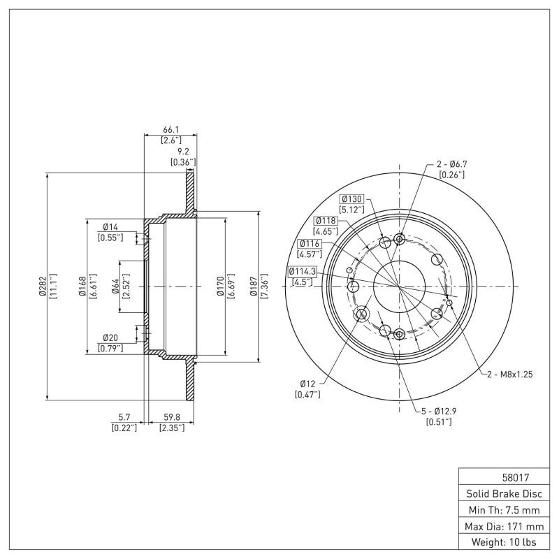 DFC 01-03 Acura CL Rear Brake Rotor