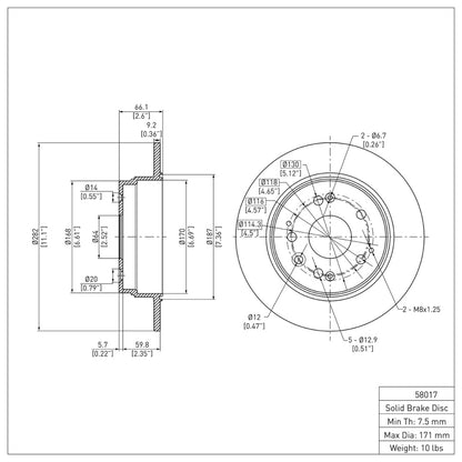 DFC 01-03 Acura CL Rear Brake Rotor