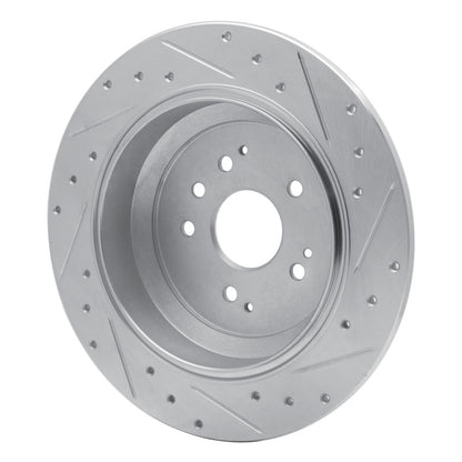 R1 Concepts R1 14-16 Acura MDX Rear Left Drilled & Slotted Silver Brake Rotor