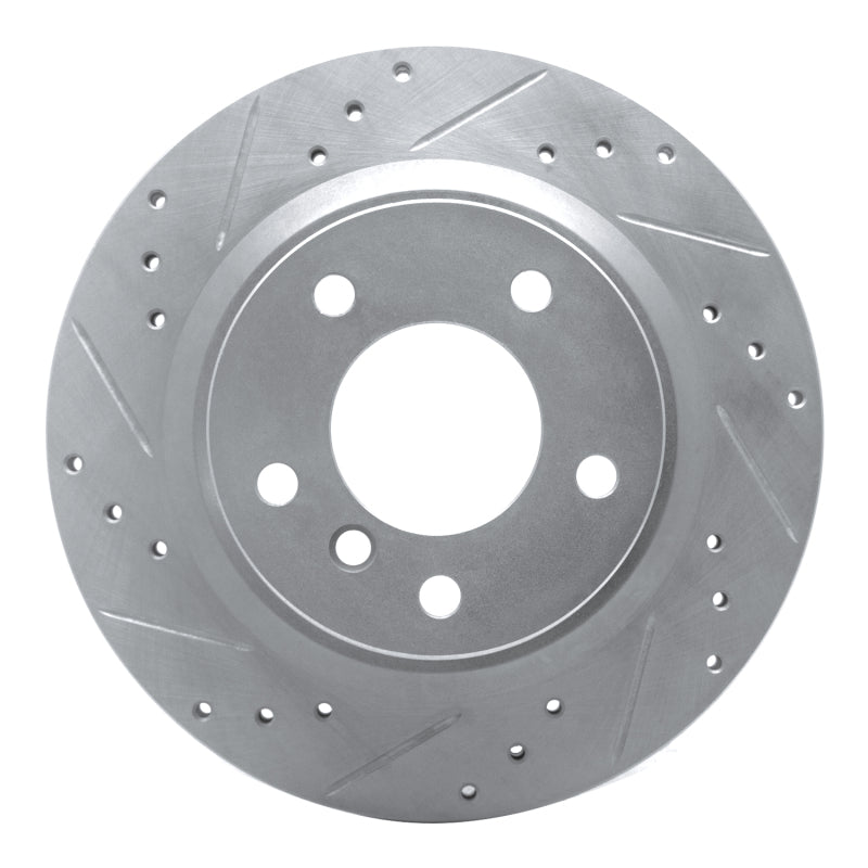 R1 Concepts R1 08-13 BMW 128I Rear Left Drilled & Slotted Silver Brake Rotor