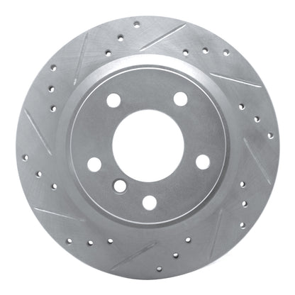 R1 Concepts R1 08-13 BMW 128I Rear Left Drilled & Slotted Silver Brake Rotor