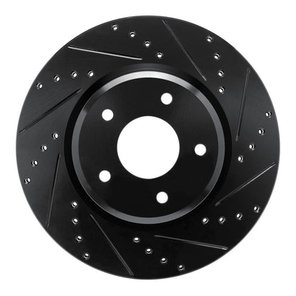 R1 Concepts R1 05-06 Pontiac GTO Front Right Drilled & Slotted Black Brake Rotor
