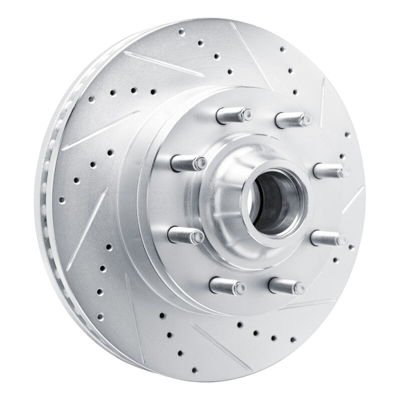 R1 Concepts R1 08-25 Ford E-350 Super Duty Front Right Drilled & Slotted Silver Brake Rotor