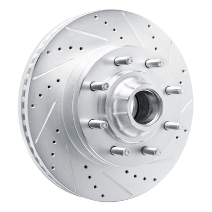 R1 Concepts R1 08-25 Ford E-350 Super Duty Front Right Drilled & Slotted Silver Brake Rotor
