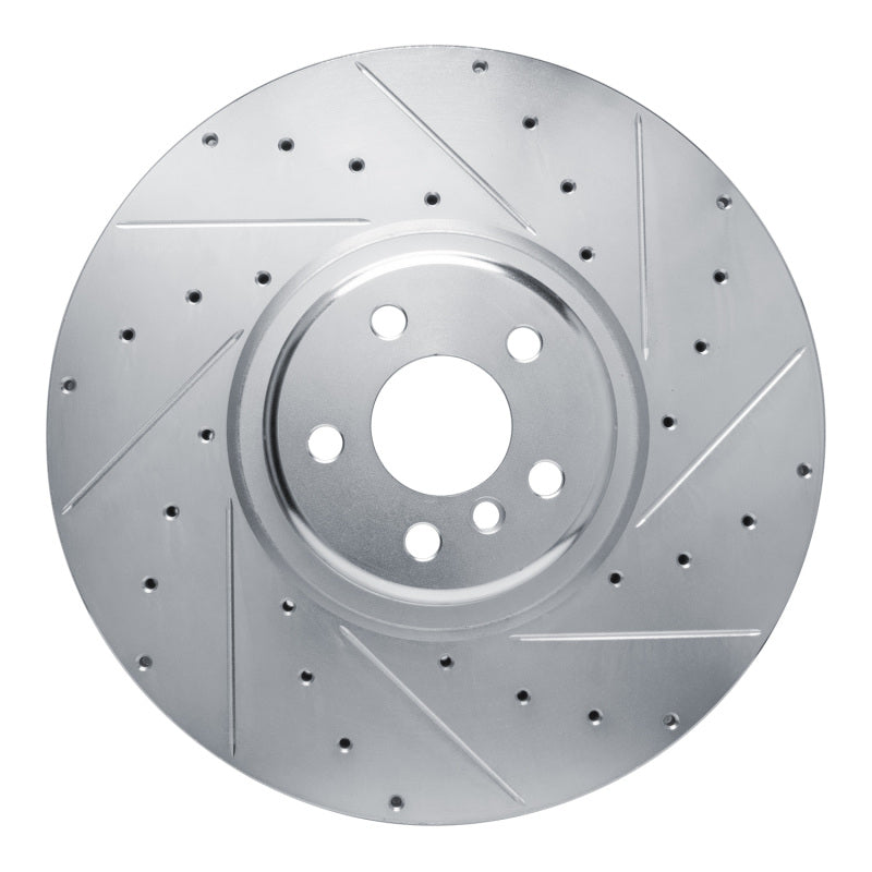R1 Concepts R1 17-25 BMW M850i xDrive Gran Coupe Right Front Drilled & Slotted Silver Brake Rotor
