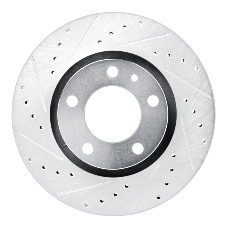 R1 Concepts R1 87-88 BMW M6 Front Left Drilled & Slotted Silver Brake Rotor