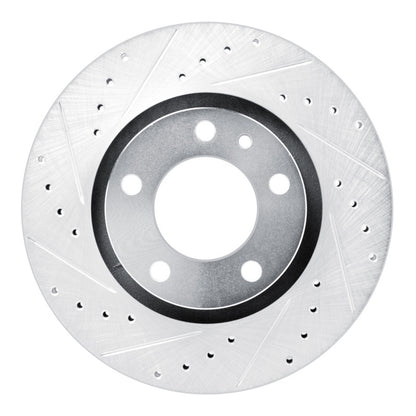 R1 Concepts R1 87-88 BMW M6 Front Left Drilled & Slotted Silver Brake Rotor