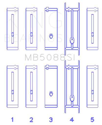 King Engine Bearings Chevrolet/Isuzu Ohv Ln2 (Size +0.25mm) Main Bearing Set
