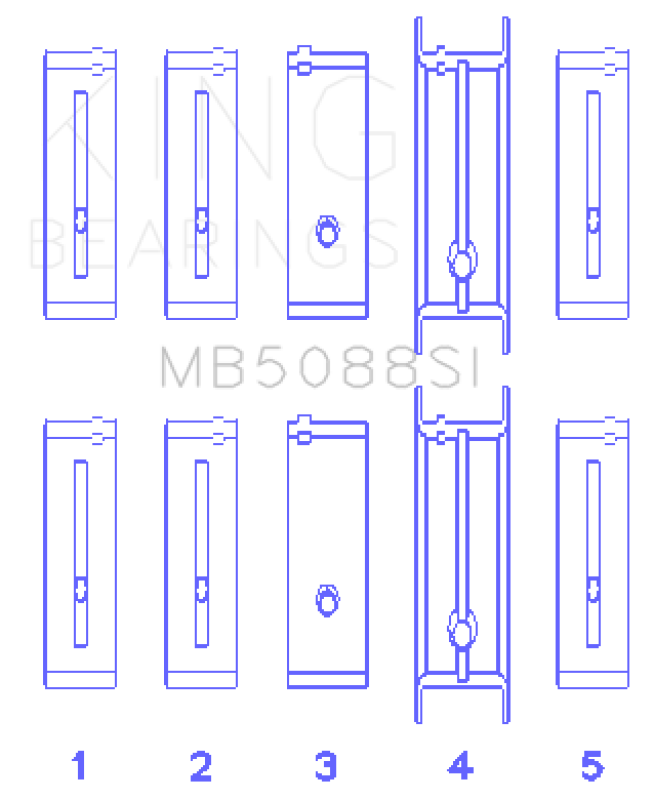 King Engine Bearings Chevrolet/Isuzu Ohv Ln2 (Size +1.0mm) Main Bearing Set