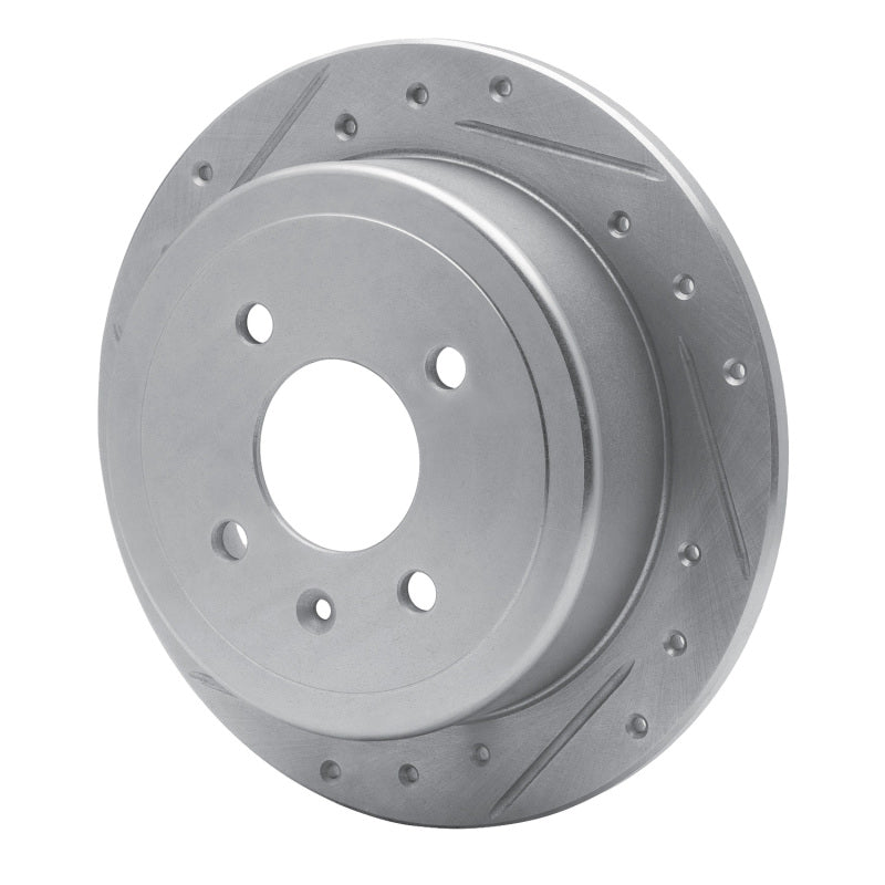 R1 Concepts R1 14-16 Chevrolet SPARK EV Rear Left Drilled & Slotted Silver Brake Rotor