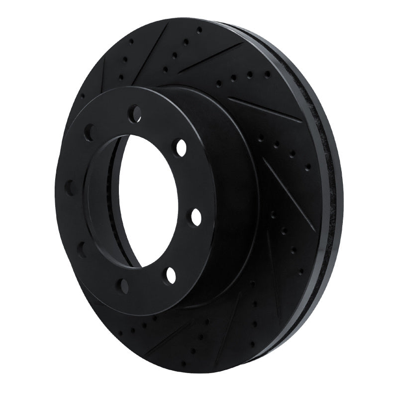 R1 Concepts R1 12-25 Ford F-350 Super Duty 4WD Front Left Drilled & Slotted Black Brake Rotor