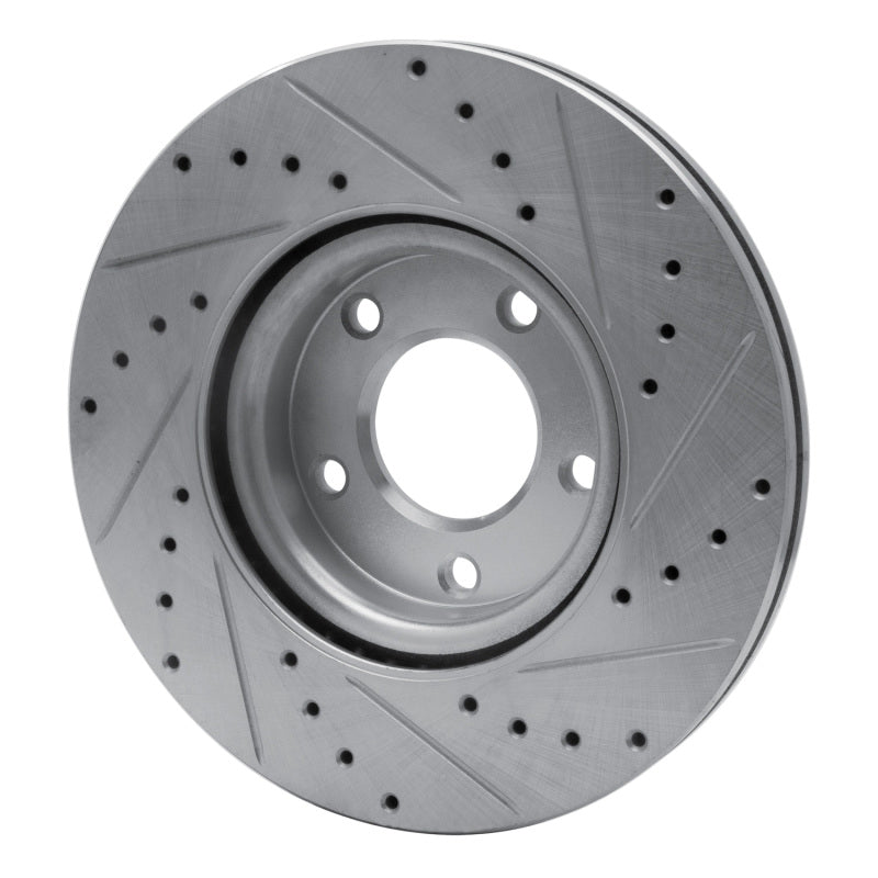 R1 Concepts R1 04-15 Mazda 3 Front Left Drilled & Slotted Silver Brake Rotor