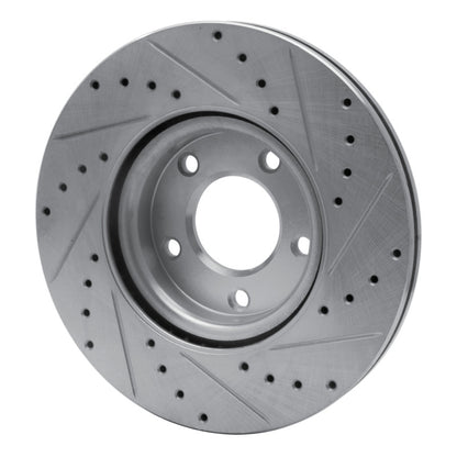 R1 Concepts R1 04-15 Mazda 3 Front Left Drilled & Slotted Silver Brake Rotor
