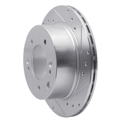 R1 Concepts R1 03-06 Kia SORENTO Rear Right Drilled & Slotted Silver Brake Rotor