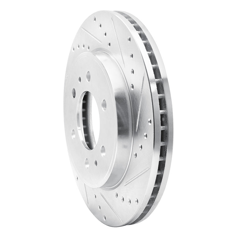 R1 Concepts R1 09-09 Ford F-150 RWD Front Right Drilled & Slotted Silver Brake Rotor