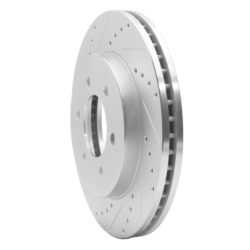 R1 Concepts R1 04-08 Ford F-150 4WD Front Left Drilled & Slotted Silver Brake Rotor