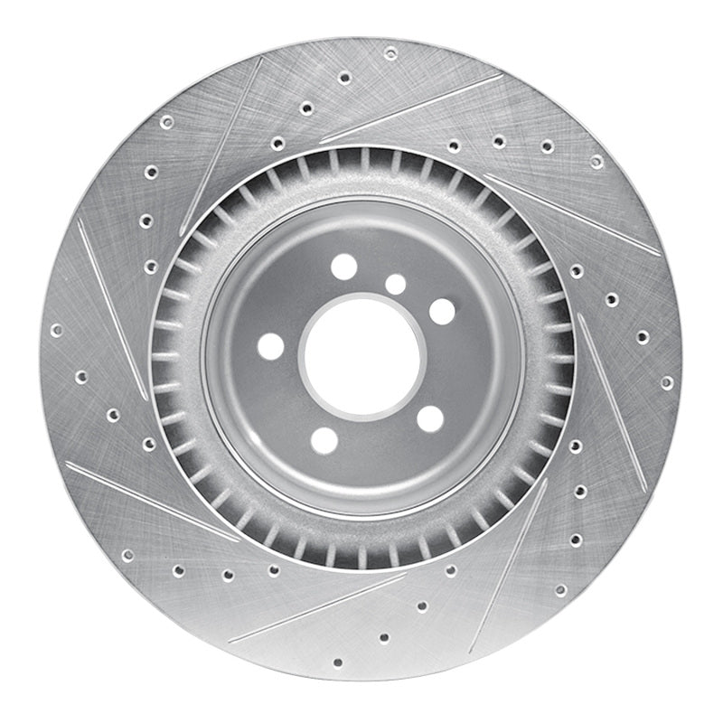 R1 Concepts R1 10-14 BMW X5 Rear Right Drilled & Slotted Silver Brake Rotor