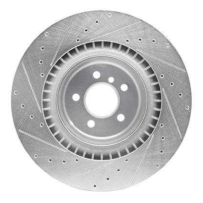 R1 Concepts R1 10-14 BMW X5 Rear Right Drilled & Slotted Silver Brake Rotor