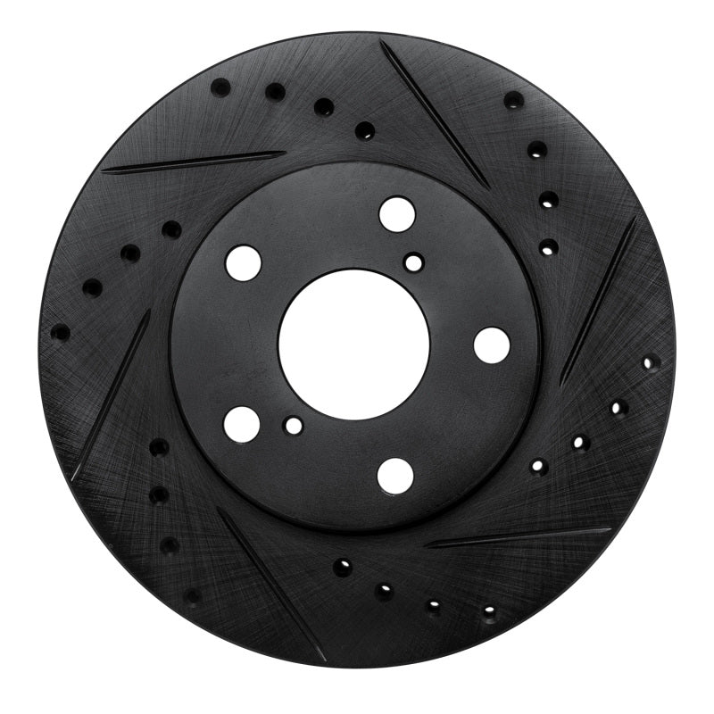 R1 Concepts R1 92-98 Lexus SC300 Front Left Drilled & Slotted Black Brake Rotor