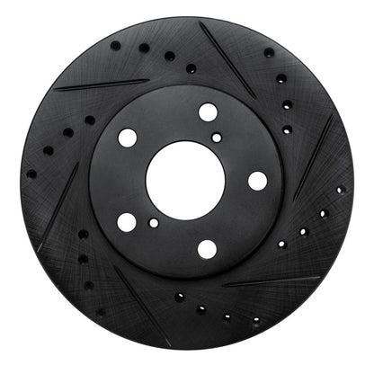 R1 Concepts R1 92-98 Lexus SC300 Front Left Drilled & Slotted Black Brake Rotor