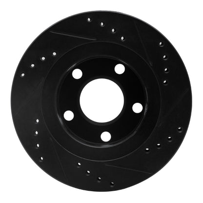 R1 Concepts R1 99-05 Audi A6 Quattro Rear Left Drilled & Slotted Black Brake Rotor