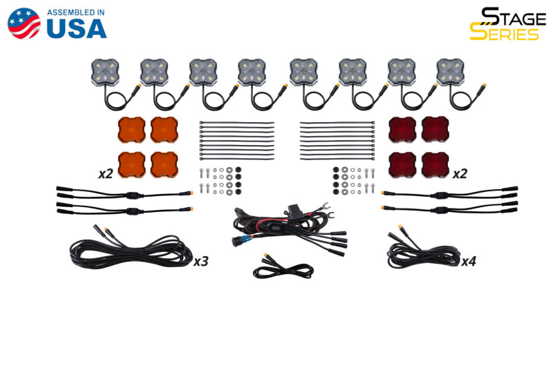 Diode Dynamics Stage Series RGBW LED Rock Light Kit (8-pack)