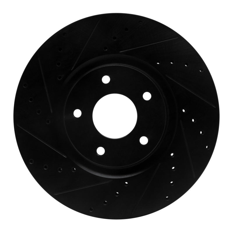 R1 Concepts R1 07-17 Nissan Juke Front Left Drilled & Slotted Black Brake Rotor