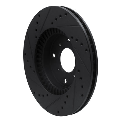 R1 Concepts R1 92-96 Honda Prelude Front Right Drilled & Slotted Black Brake Rotor