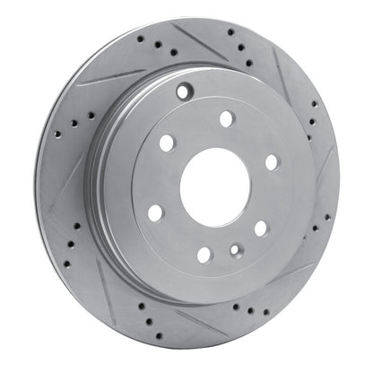 R1 Concepts R1 07-17 Buick Enclave Rear Right Drilled & Slotted Silver Brake Rotor