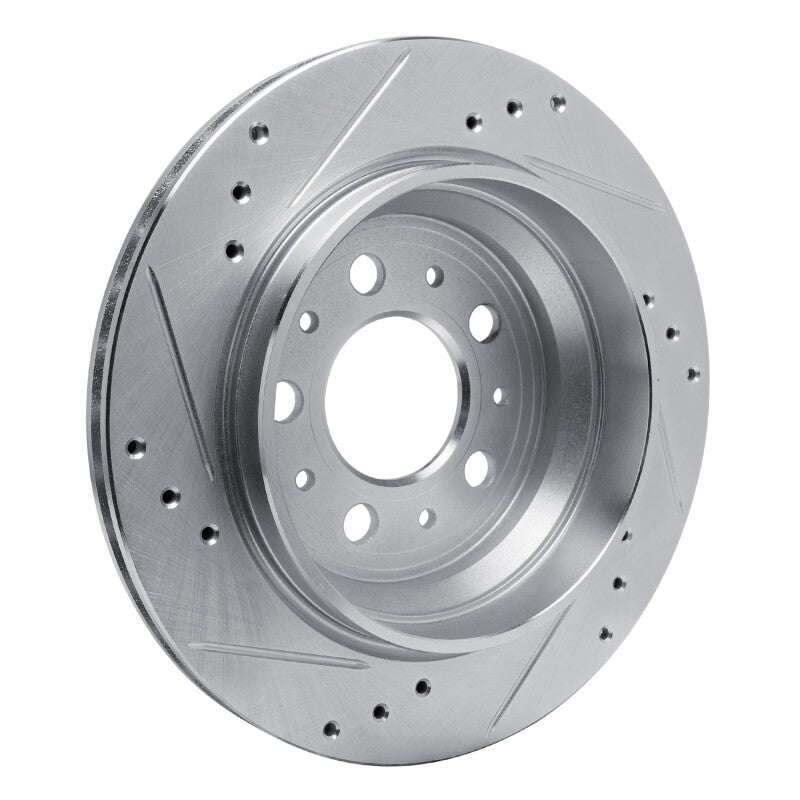 R1 Concepts R1 00-00 Volvo V70 Rear Right Drilled & Slotted Silver Brake Rotor