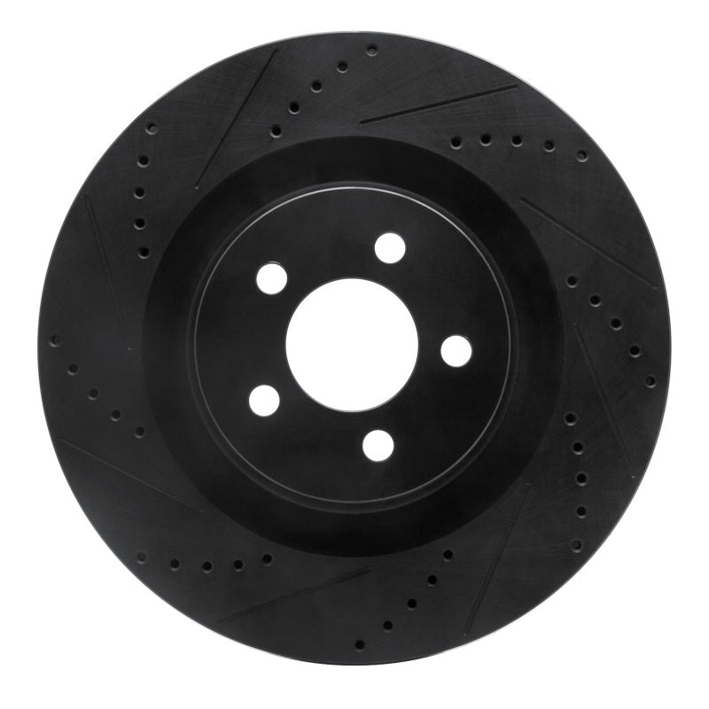 R1 Concepts R1 05-23 Chrysler 300 Front Left Drilled & Slotted Black Brake Rotor