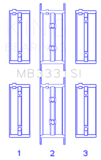 King Engine Bearings Subaru 1300/1600 (Size +0.25mm) Main Bearing Set