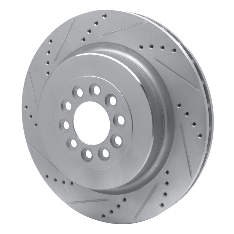 R1 Concepts R1 03-05 Jaguar XJR Front Left Drilled & Slotted Silver Brake Rotor