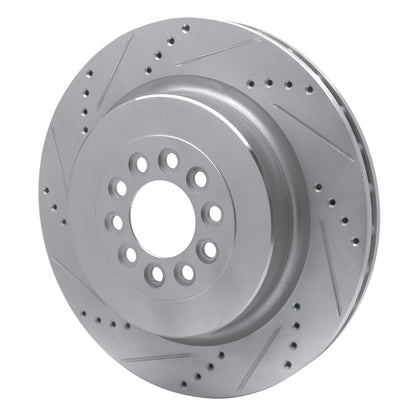 R1 Concepts R1 03-05 Jaguar XJR Front Left Drilled & Slotted Silver Brake Rotor