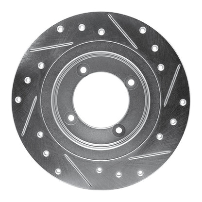 R1 Concepts R1 82-86 Nissan Pulsar NX Front Left Drilled & Slotted Silver Brake Rotor