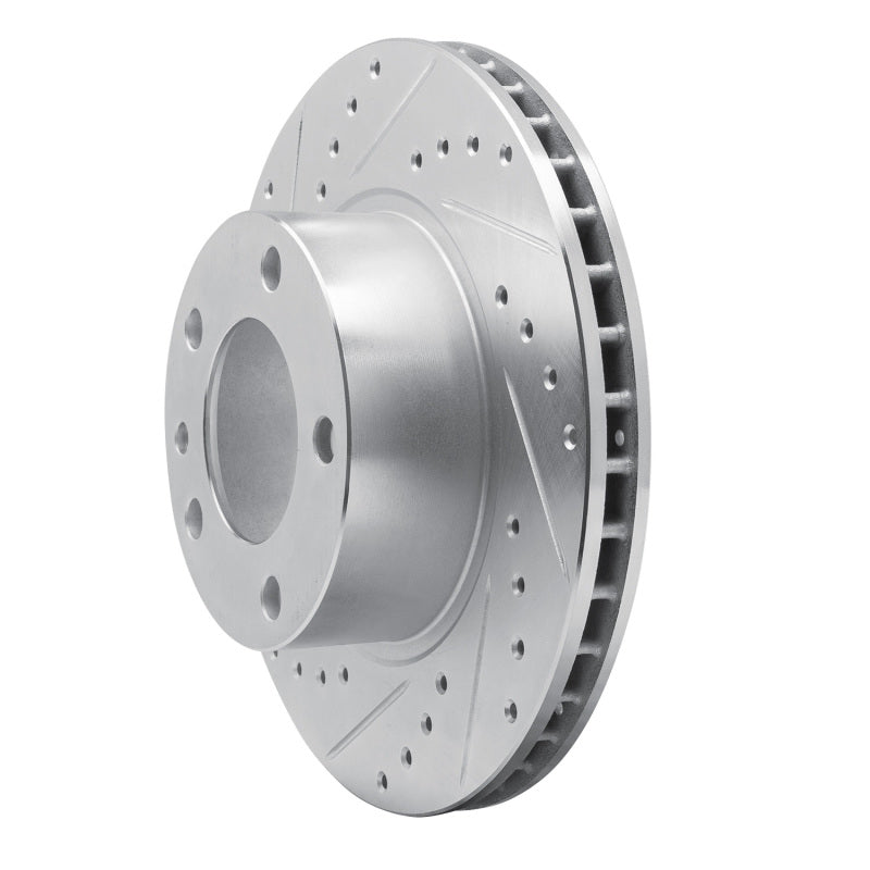 R1 Concepts R1 82-89 BMW 535I Front Left Drilled & Slotted Silver Brake Rotor