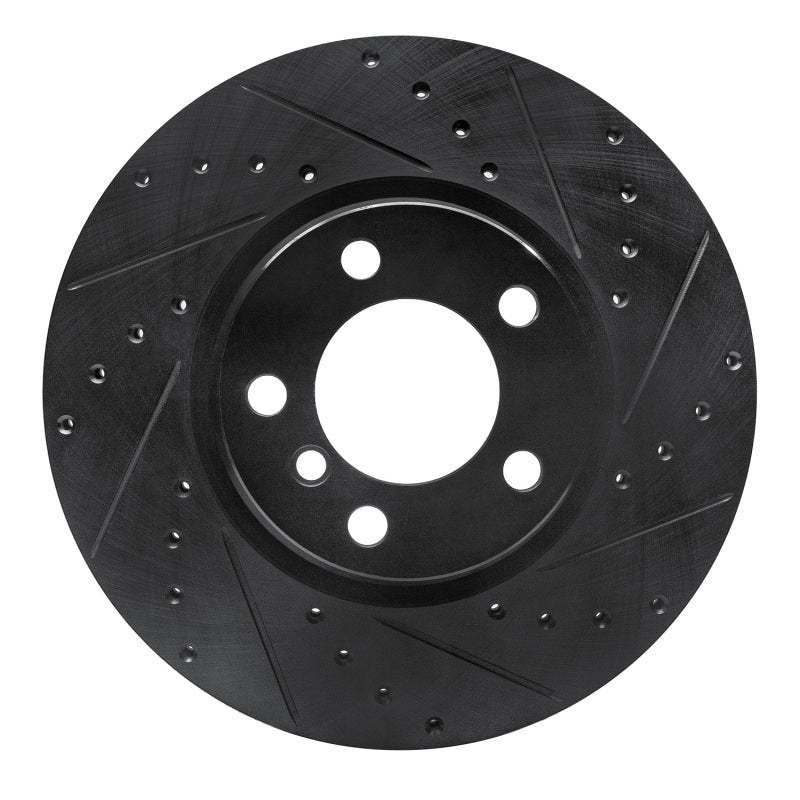 R1 Concepts R1 12-18 BMW 428I Front Right Drilled & Slotted Black Brake Rotor
