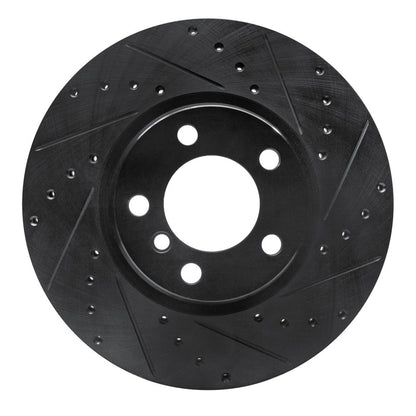R1 Concepts R1 12-18 BMW 428I Front Right Drilled & Slotted Black Brake Rotor