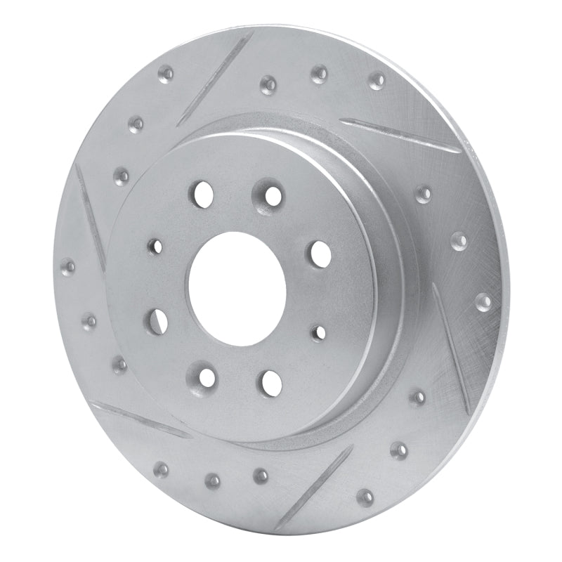 R1 Concepts R1 98-03 Kia SEPHIA Rear Left Drilled & Slotted Silver Brake Rotor