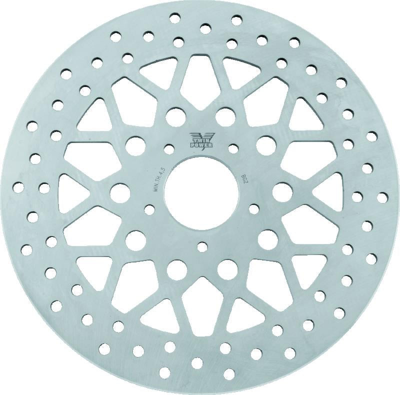 TwinPower Twin Power 08-13 FLH FLT 08-16 FLHR 06-17 Dyna Front 11.8 Solid Rotor Mesh Stainless