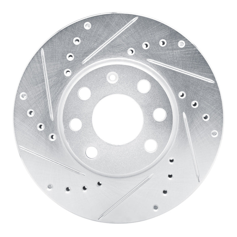 R1 Concepts R1 00-05 Chevrolet Zafira (Mexico) Front Left Drilled & Slotted Silver Brake Rotor