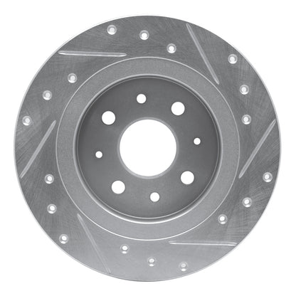 R1 Concepts R1 98-03 Kia SEPHIA Rear Left Drilled & Slotted Silver Brake Rotor