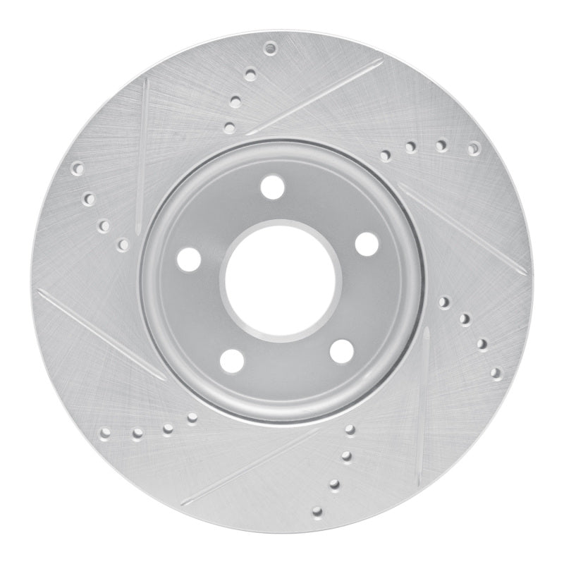 R1 Concepts R1 12-18 Ford C-MAX Front Right Drilled & Slotted Silver Brake Rotor