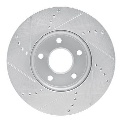 R1 Concepts R1 12-18 Ford C-MAX Front Right Drilled & Slotted Silver Brake Rotor