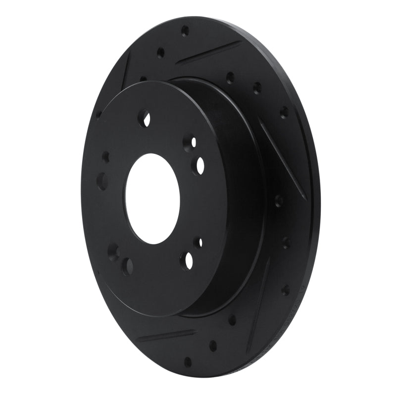R1 Concepts R1 97-15 Acura ILX Rear Left Drilled & Slotted Black Brake Rotor