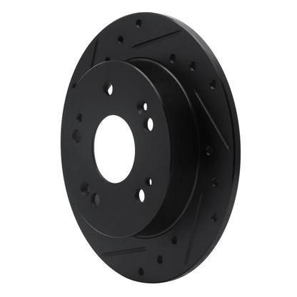 R1 Concepts R1 97-15 Acura ILX Rear Left Drilled & Slotted Black Brake Rotor