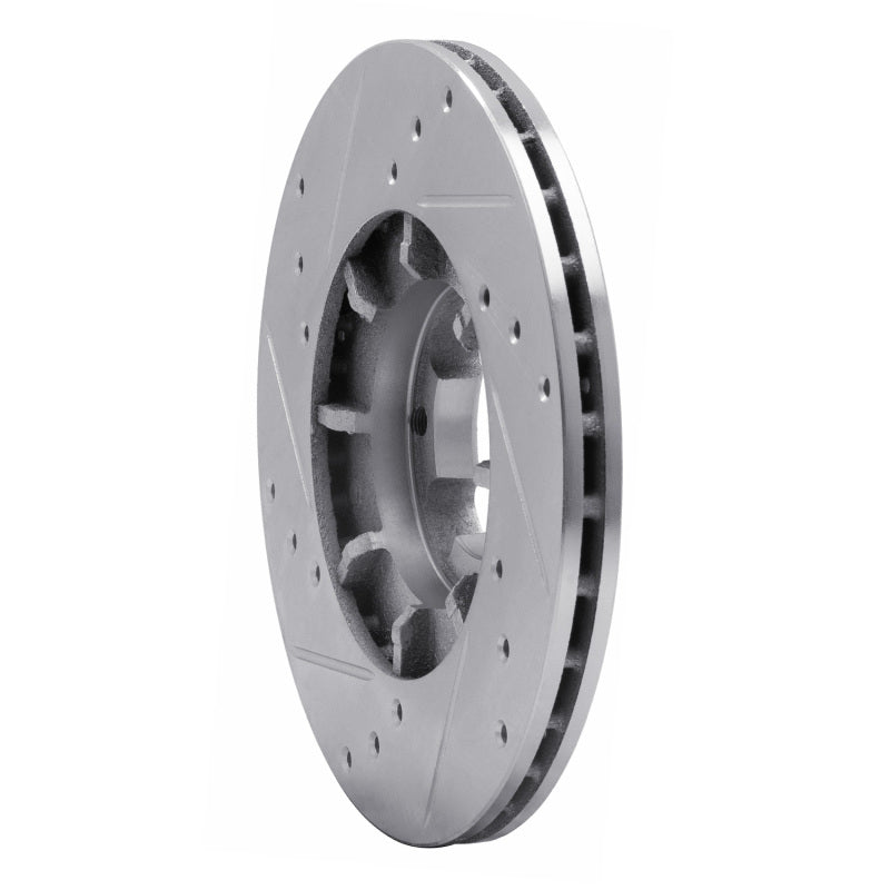 R1 Concepts R1 85-94 Subaru GL-10 Front Right Drilled & Slotted Silver Brake Rotor