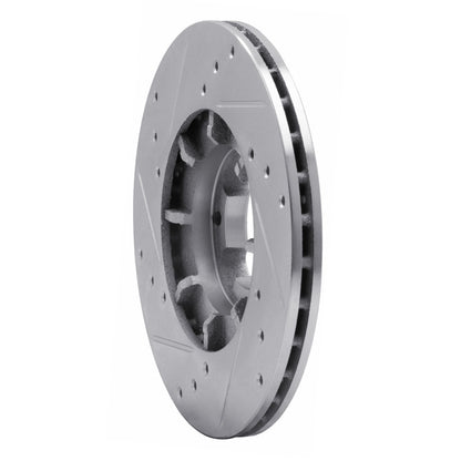 R1 Concepts R1 85-94 Subaru GL-10 Front Right Drilled & Slotted Silver Brake Rotor