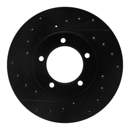 R1 Concepts R1 79-83 Toyota Pickup Front Left Drilled & Slotted Black Brake Rotor