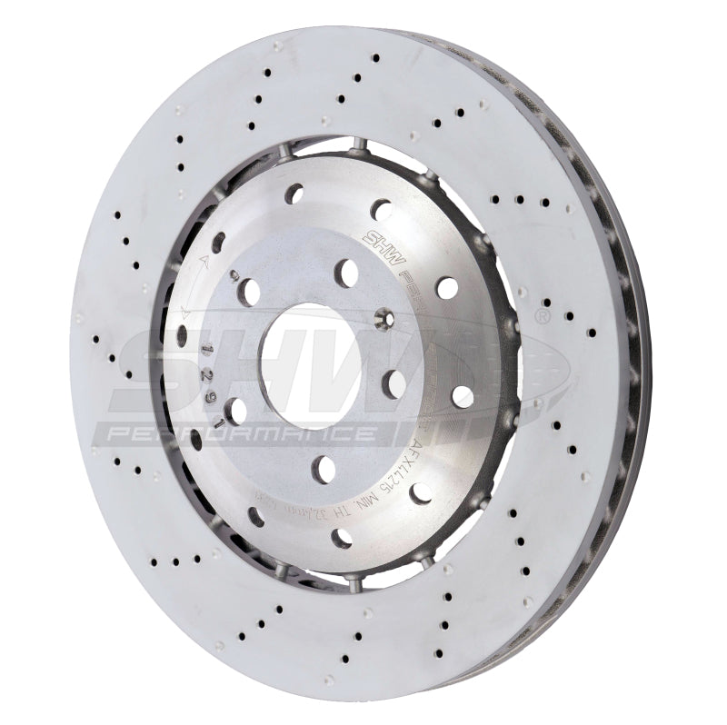 SHW Performance SHW 08-12 Audi R8 4.2L (Excl Ceramic Brakes) Front Drill-Dimp Lightweight Brake Rotor (420615301D)